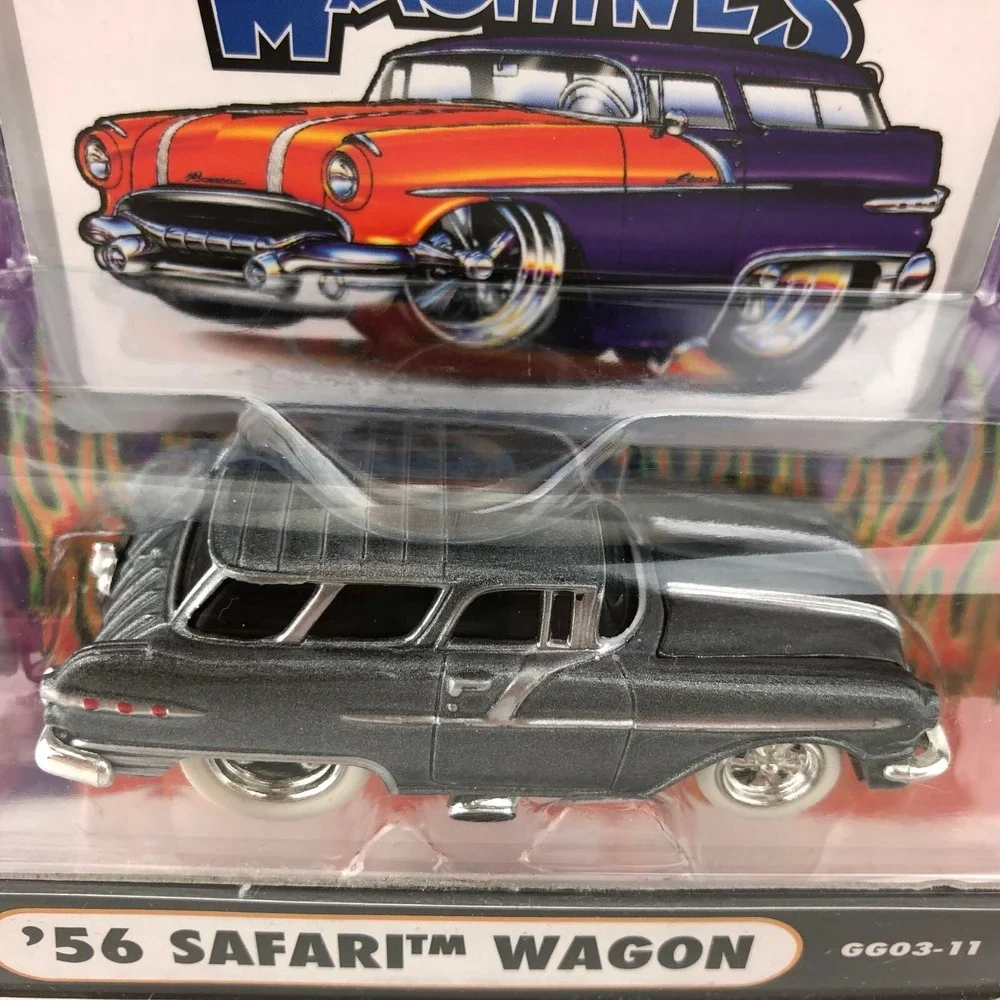 Muscle Machines 1956‎ '56 Pontiac Safari Wagon Metallic Gray Car Die Cast 1/64